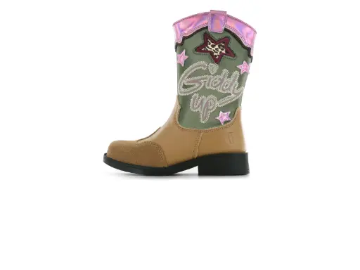 Shoesme cowboy laarsjes meisjes - cognac green pink