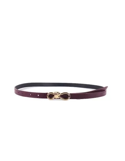 Giuliano lederen riem met strik - bordeaux 105cm