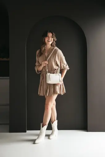 Enrico Benetti schoudertas - Sarah off-white