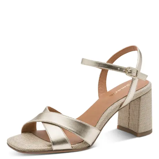 Tamaris sandaal met hak - light gold