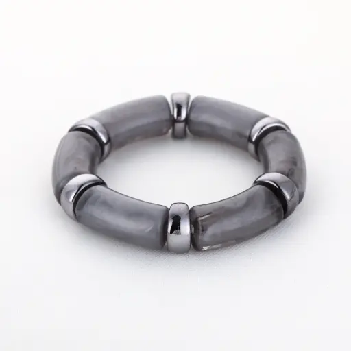 [JE18303] Michelle Bijou grove armband - grijs