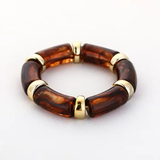 [JE18303] Michelle Bijou grove armband - bruin