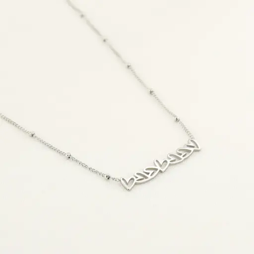[JE15634] Michelle Bijou ketting kleine hartjes zilver