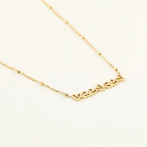 [JE15634] Michelle Bijou ketting kleine hartjes goud