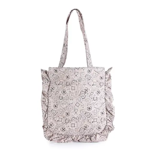 [BG851] Michelle Bags - shopper ruffles taupe 