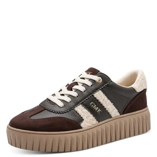 Marco Tozzi sneaker met teddy - mocca