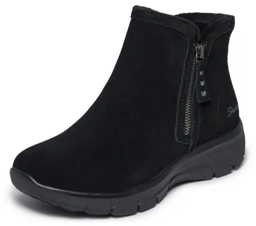 Skechers dames lage laars slip-ins urban zip - black