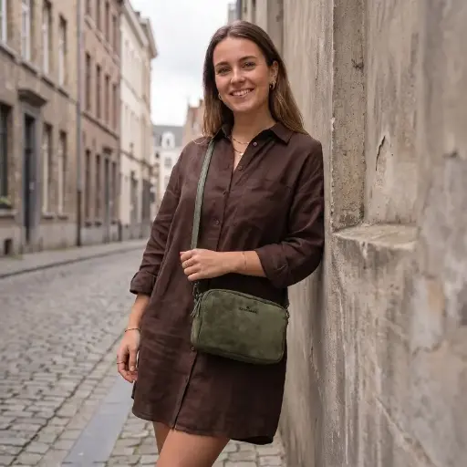 [65077] Enrico Benetti schoudertas - Norah olive