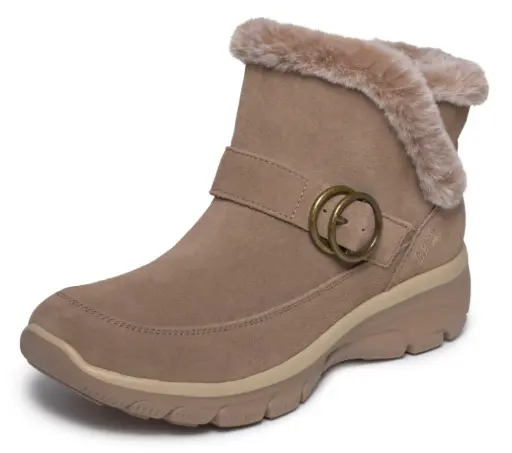 Skechers dames lage laars slip-ins gentle winter - mushroom